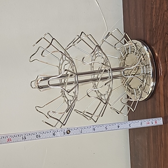 Coffee K-Pods metal silver tone rotating coffee pods holder carousel 3 tiers @ 8 - Picture 5 of 6